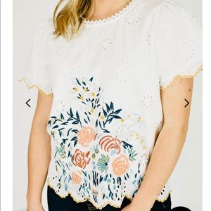 White embroidered top